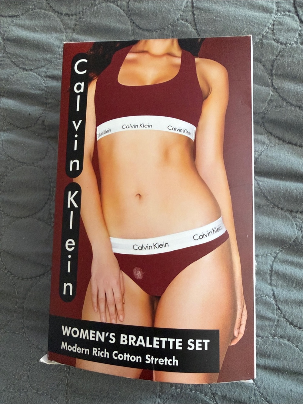 Calvin Klein Women’s Maroon Bralette & Bikini Set - Picture 2 of 7